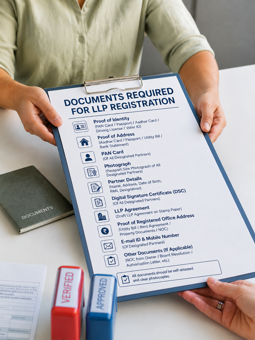 Document checklist for LLP registration